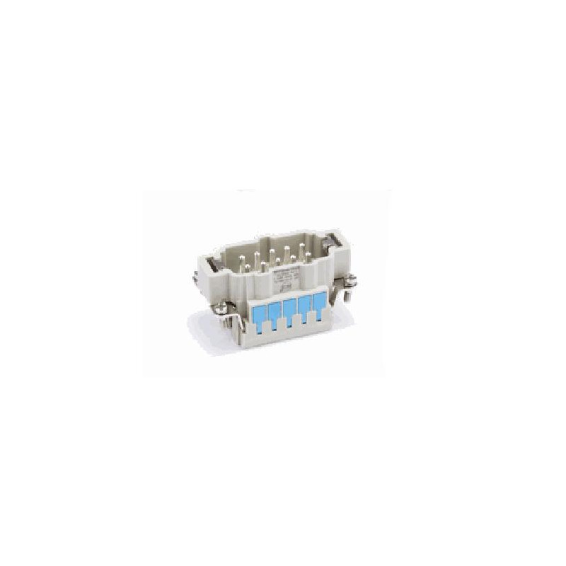 Insert HE, Raccordement à ressort, mâle, 10 pin, 16A, Polycarbonate, 10B 